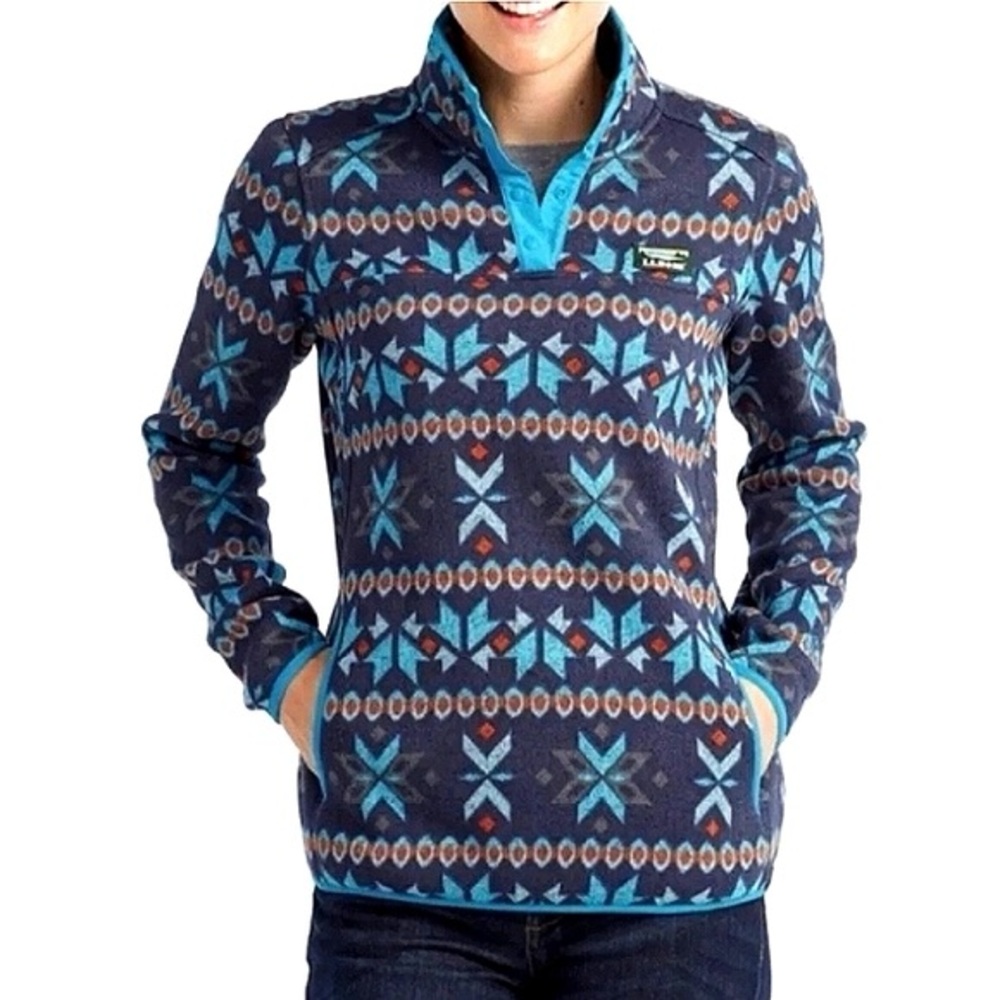 LL Bean Fleece Snap Pullover